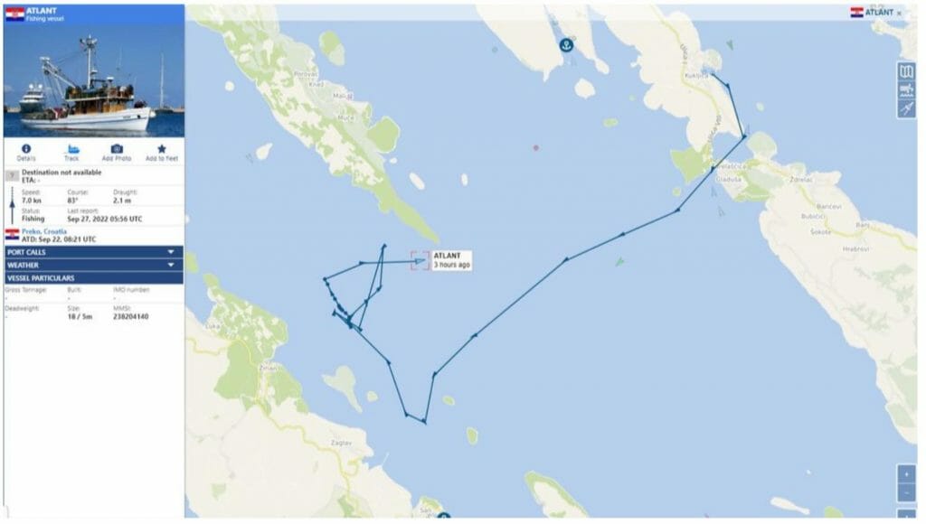 Tornado versenkt Fischerboot vor der Insel Iž